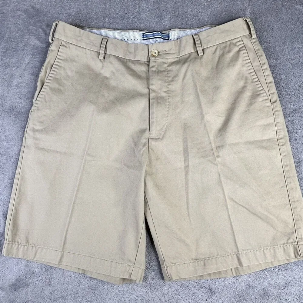 Peter Millar Shorts Mens 35 Khaki Flat Front Classic‎ Golf Chino Casual Peru